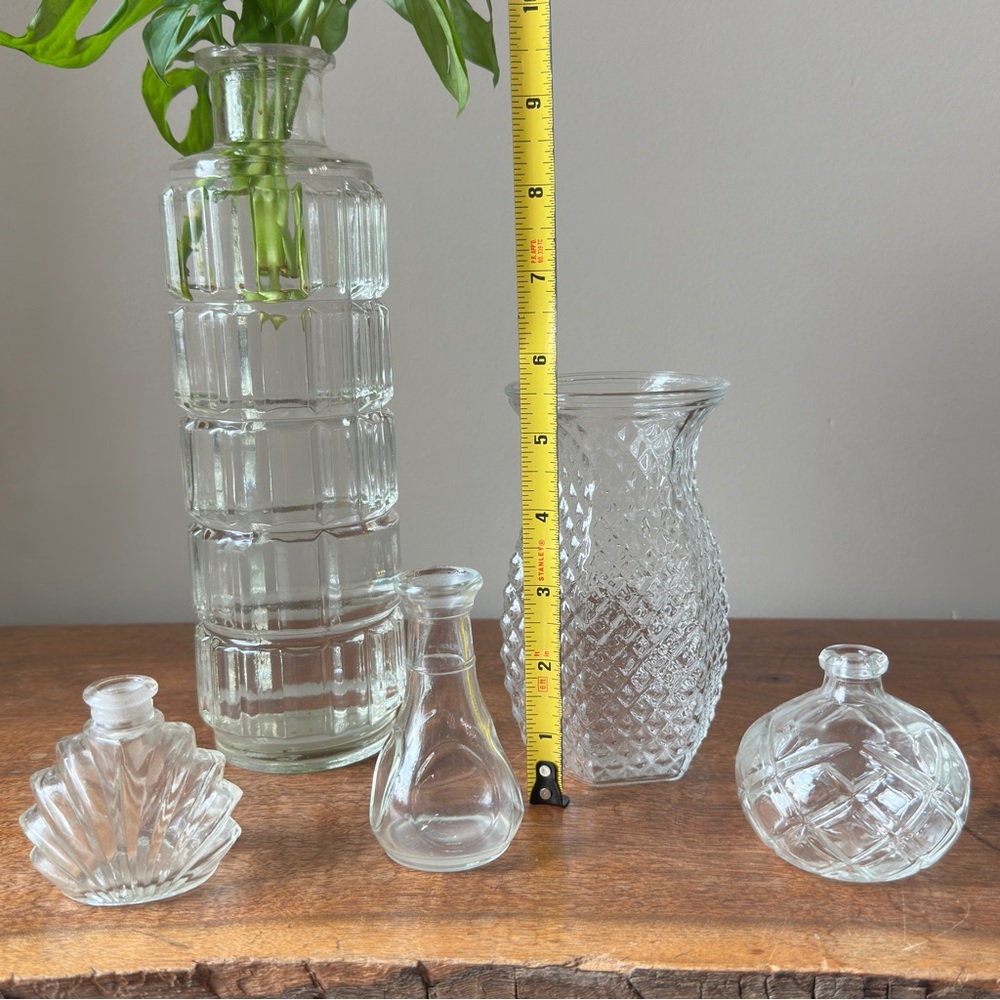 🌿 Plant Propagation Eclectic Glass Bud Vases Lot Vintage Art Deco Flower Vase Ja - Picture 2 of 7